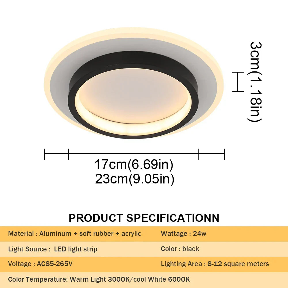 DecorBites™ Acrylic LED Ceiling Lamp: Modern Home Decor Lighting for Bedroom, Hallway, and Aisle