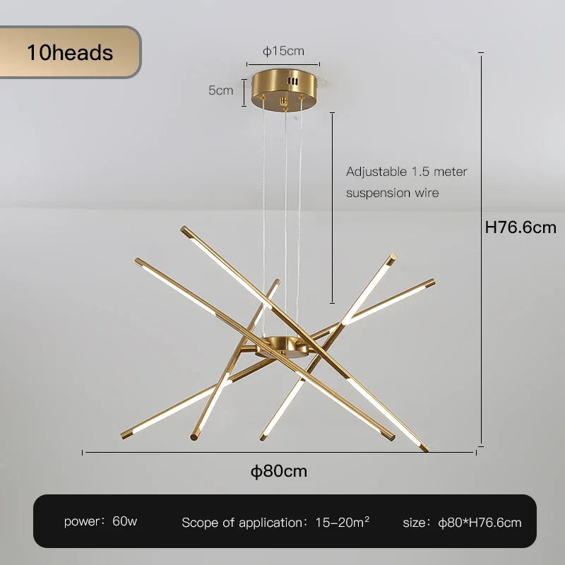 DecorBites™ Black LED Ceiling Chandelier for Nordic Modern Home Decor