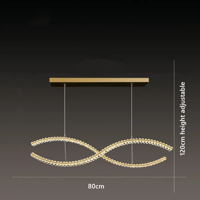 DecorBites™ Crystal LED Pendant: Modern Minimalist Chandelier for Home Dining Living Room Decor