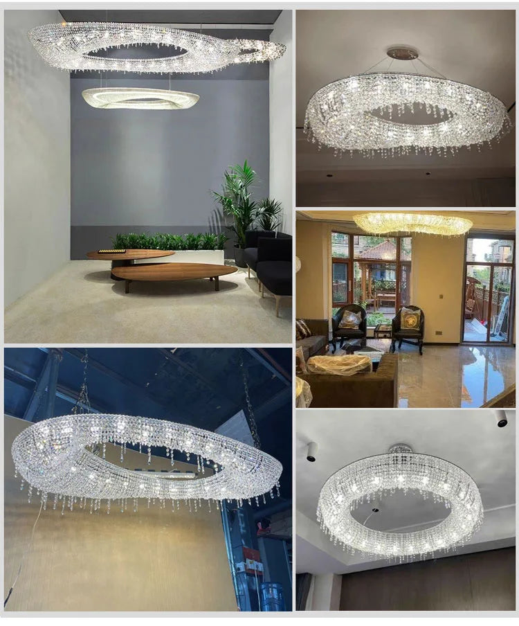 DecorBites™ Bird Nest Crystal Pendant Chandelier | Modern Hall Hotel Living Dining Room Luster