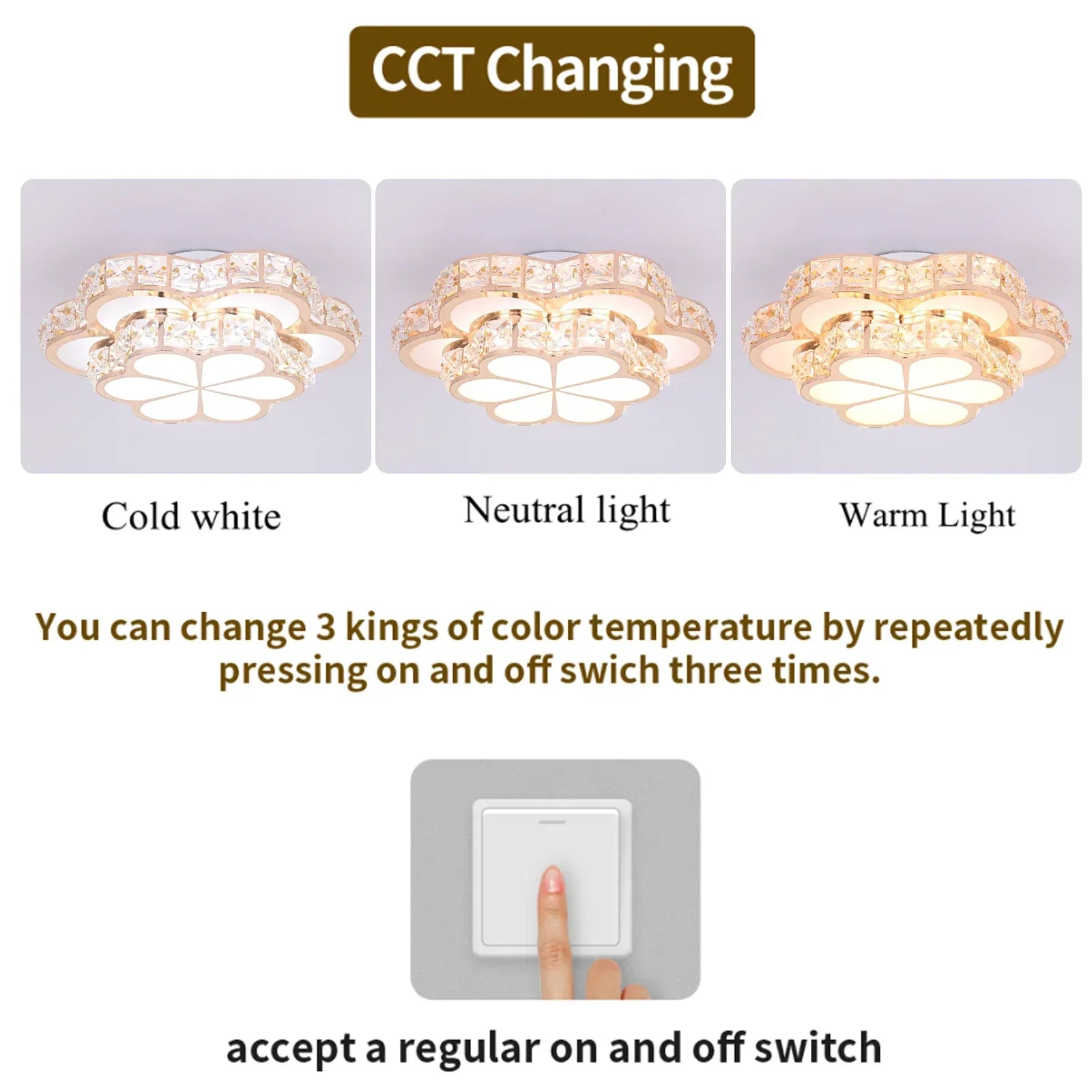 DecorBites™ Crystal LED Chandelier Ceiling Lamp Modern Elegant Indoor Decor Luminaire