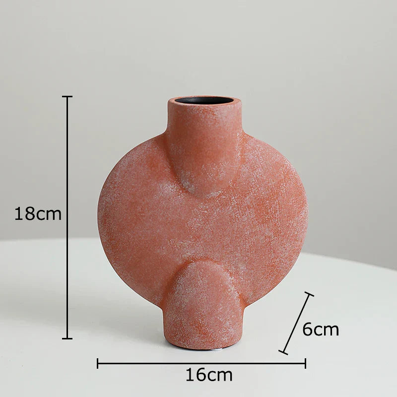 DecorBites™ Geometric Ceramic Vase for Stylish Floral Arrangements
