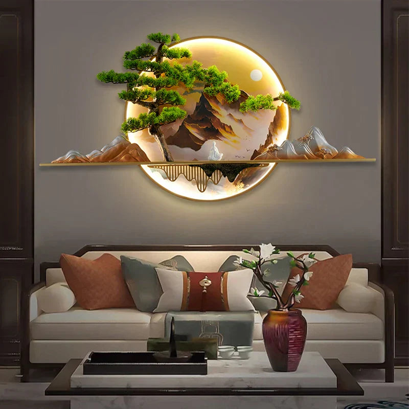 مصباح DecorBites™ ‎LED ثلاثي الأبعاد بتصميم مناظر طبيعية لديكور المنزل - طراز صيني حديث