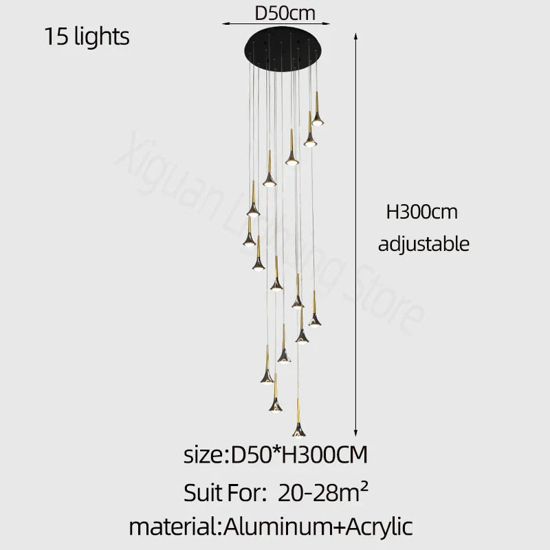 DecorBites™ Elegant Horn-Shaped Chandelier for Living Room and Bedroom