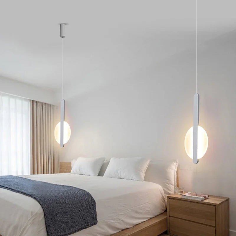 Modern Metal LED Pendant Light in Black or White