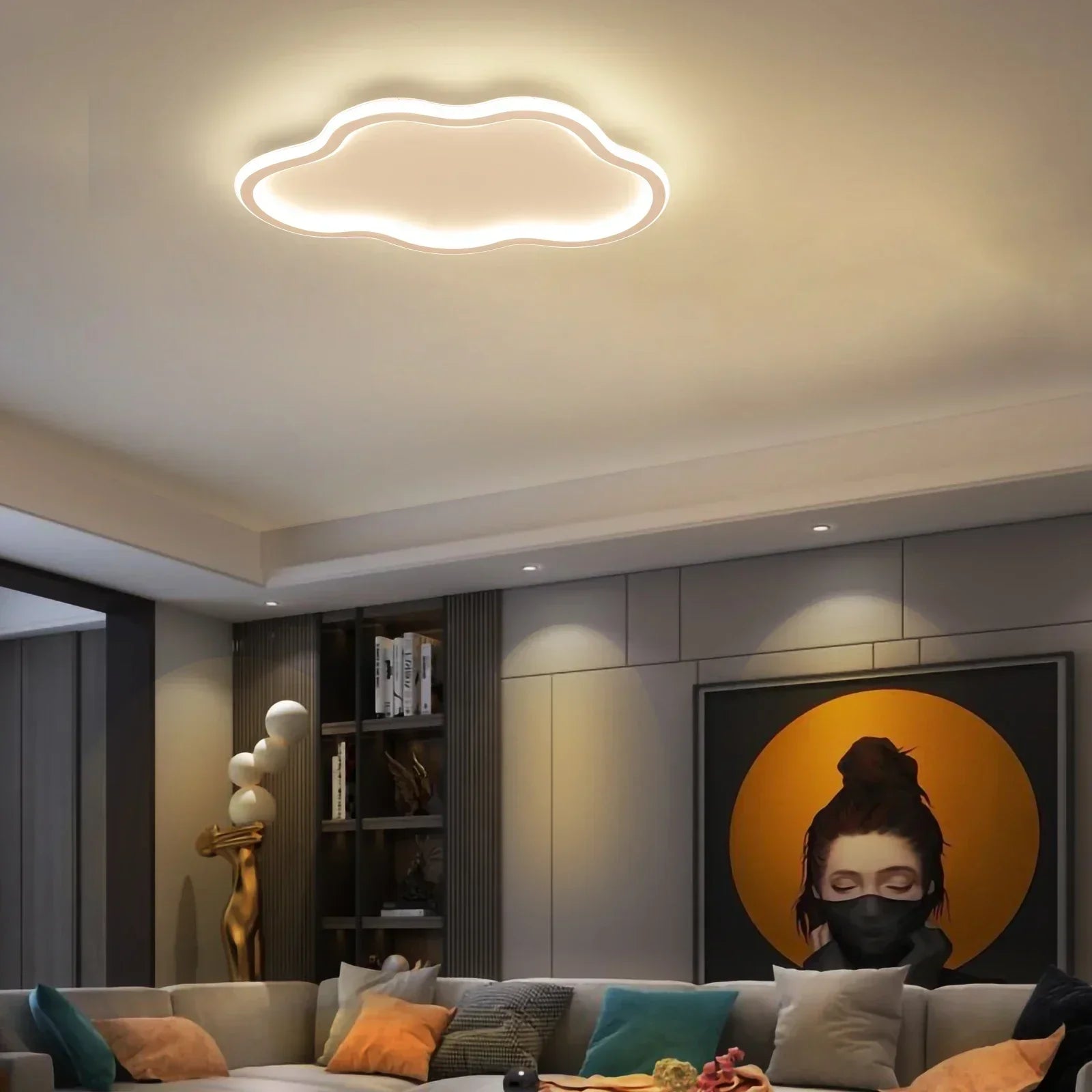 DecorBites™ Cloudy White Kids Ceiling Lamp for Creative Bedroom Lighting
