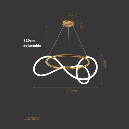 DecorBites™ Lines Chandelier: Modern Designer Lighting for Living Room, Dining, and Bar