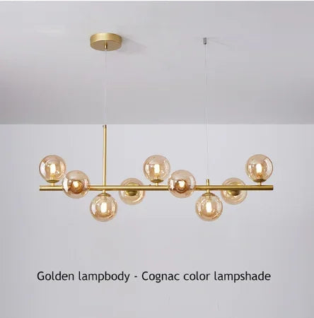 DecorBites™ 9-Light Black LED Pendant Chandelier for Modern Living Spaces