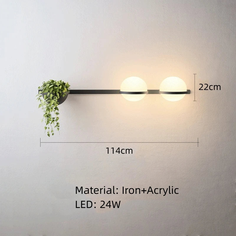 DecorBites™ Art Deco White Acrylic Ball Wall Lights with 3-Mode Dimming