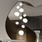 Modern Brushed Stainless Acrylic Multi-Head Pendant Light