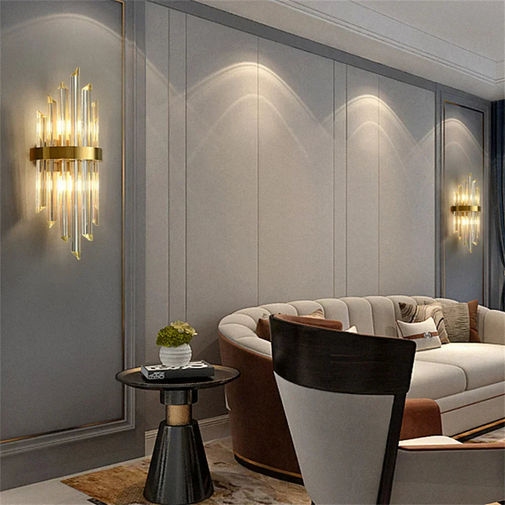 DecorBites™ Crystal LED Wall Lamp Stainless Steel Sconces for Bedroom Dining Room