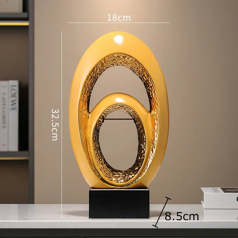 DecorBites™ Gold Abstract Art Sculpture Desk Ornaments Minimalism Aesthetics Decor