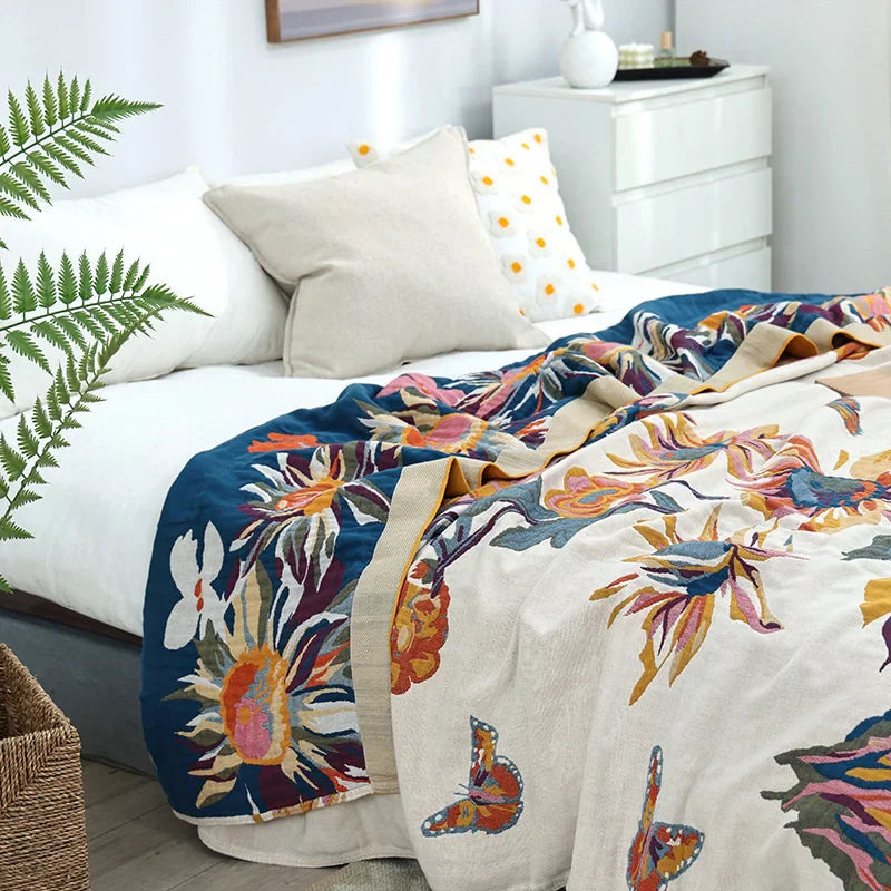 DecorBites™ Cozy Gauze Cotton Throw Blanket