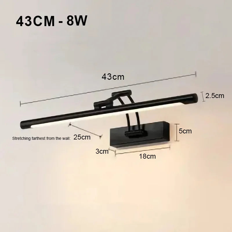 Adjustable LED Wall Lamp Modern Bathroom Light 46cm 56cm AC85-265V Bedroom Sconce DecorBites™