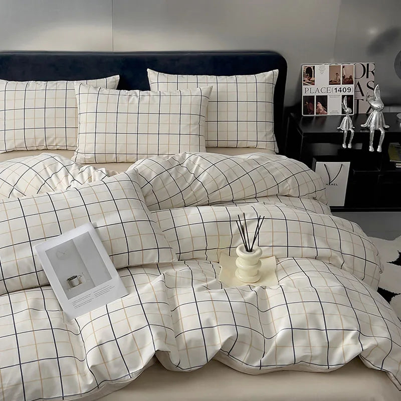 DecorBites™ 100% Cotton Geometric Printed Bed Set - Single Queen Size Bedding