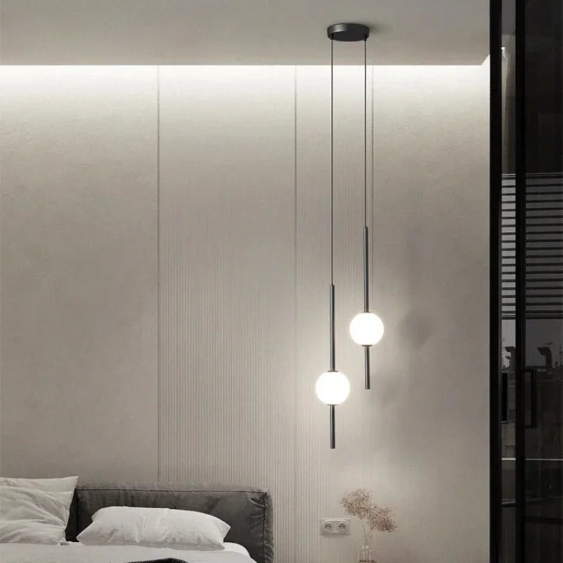 Nordic Acrylic Globe Pendant Light in Black or Gold
