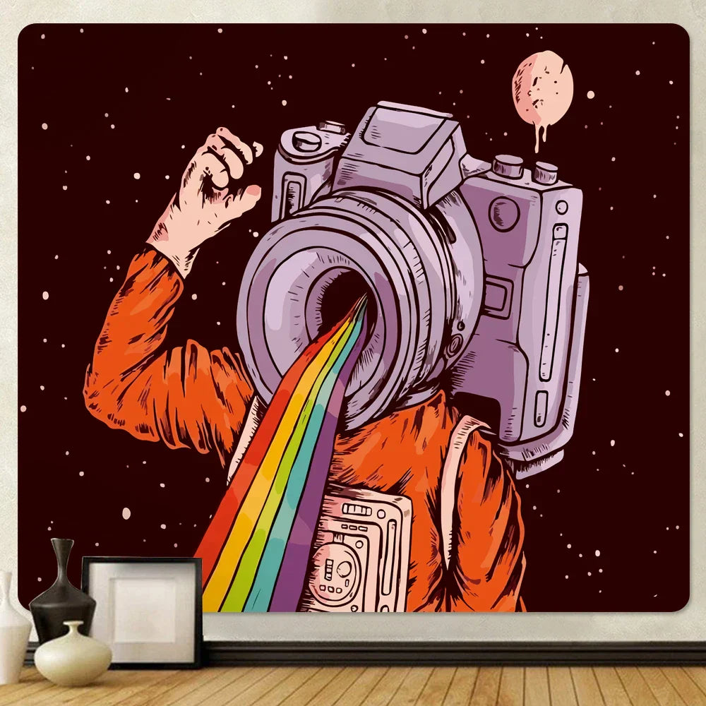 DecorBites™ Futuristic Astronaut Tapestry Wall Hanging - Boho Room Decor for Hip Beach Vibe