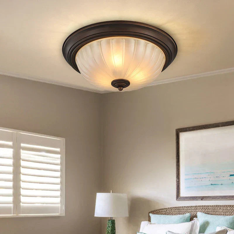 DecorBites™ Black Bronze Ceiling Light with Frosted Glass Shade for Bedroom and Kitchen