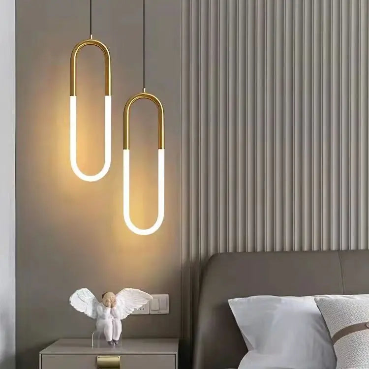 مصباح متدلي LED ذهبي أسود DecorBites™: رأس واحد/مزدوج، مصباح معلق بخط طويل