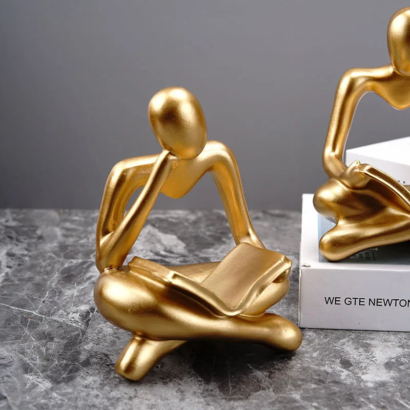 DecorBites™ Abstract Thinker Resin Figurine for Home Office Decor