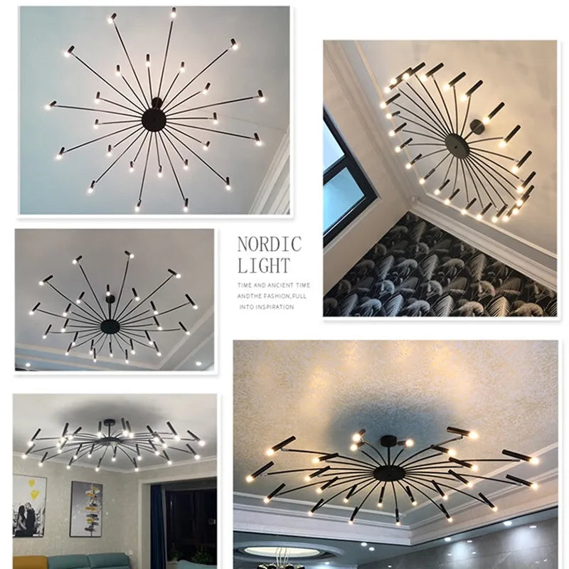 ثريا LED ديكور بايتس™: تصميم نورديك عصري لغرفة المعيشة، غرفة النوم، المكتب، الدراسة - إضاءة ديكور منزلي