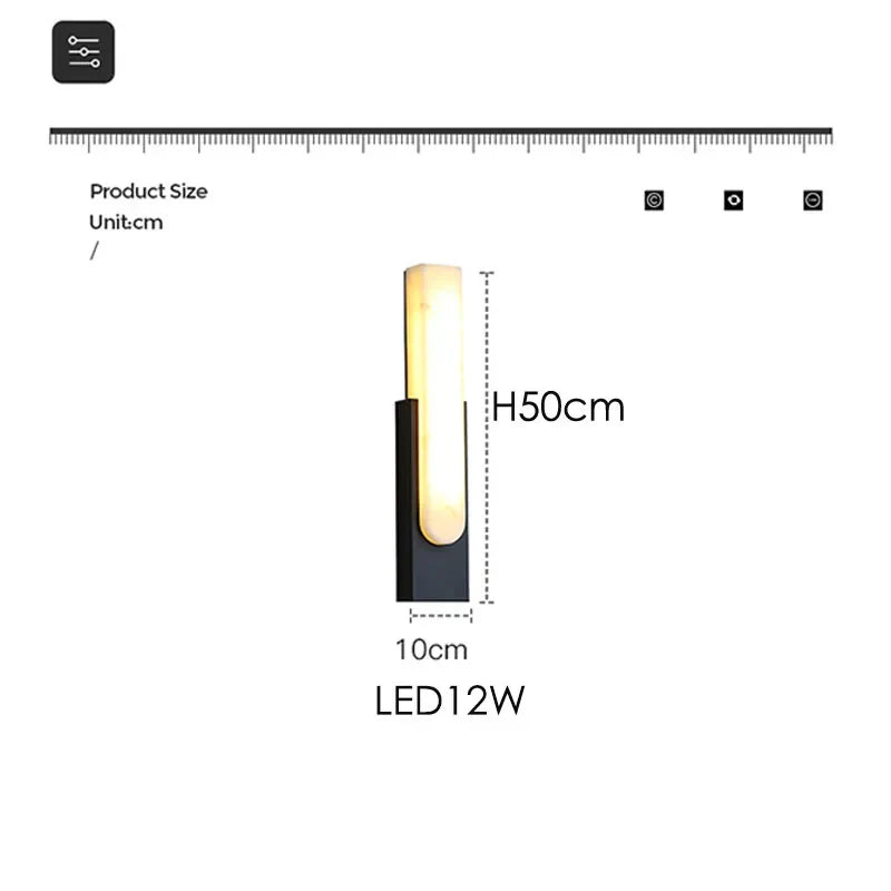 DecorBites™ 19.6＂LED Marble Wall Sconce - Modern Indoor Bedside Lighting for Living Room
