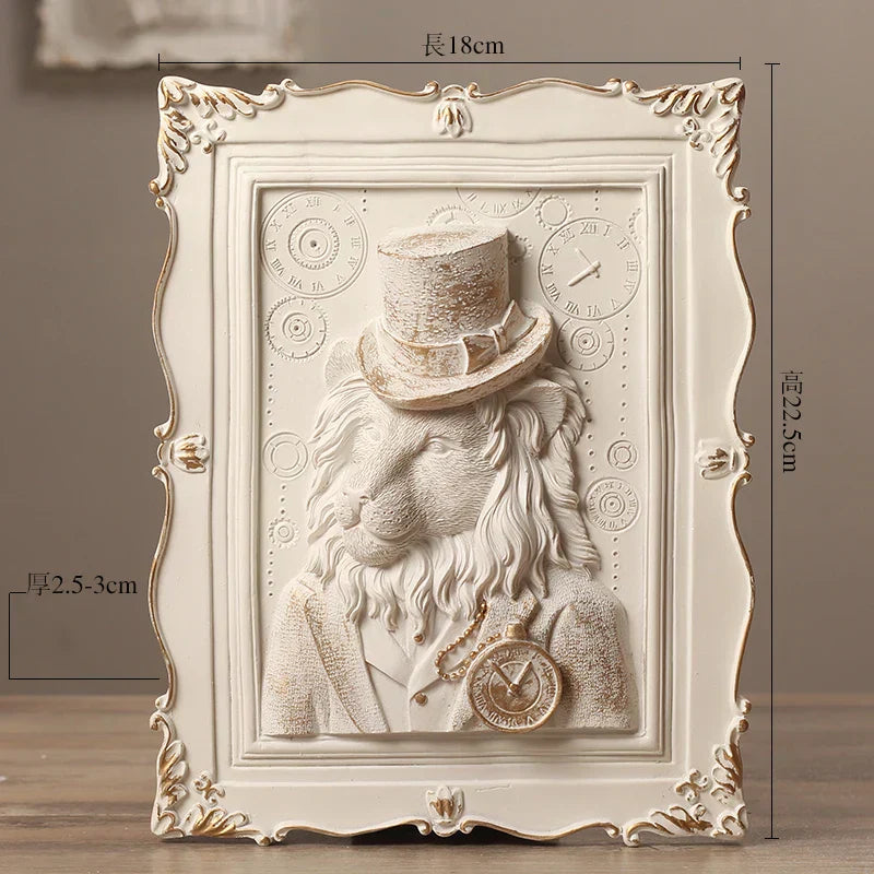 DecorBites™ إطار زخرفة جدارية متدلية من الراتنج على شكل قطة "إيرل" للمسة غريبة.