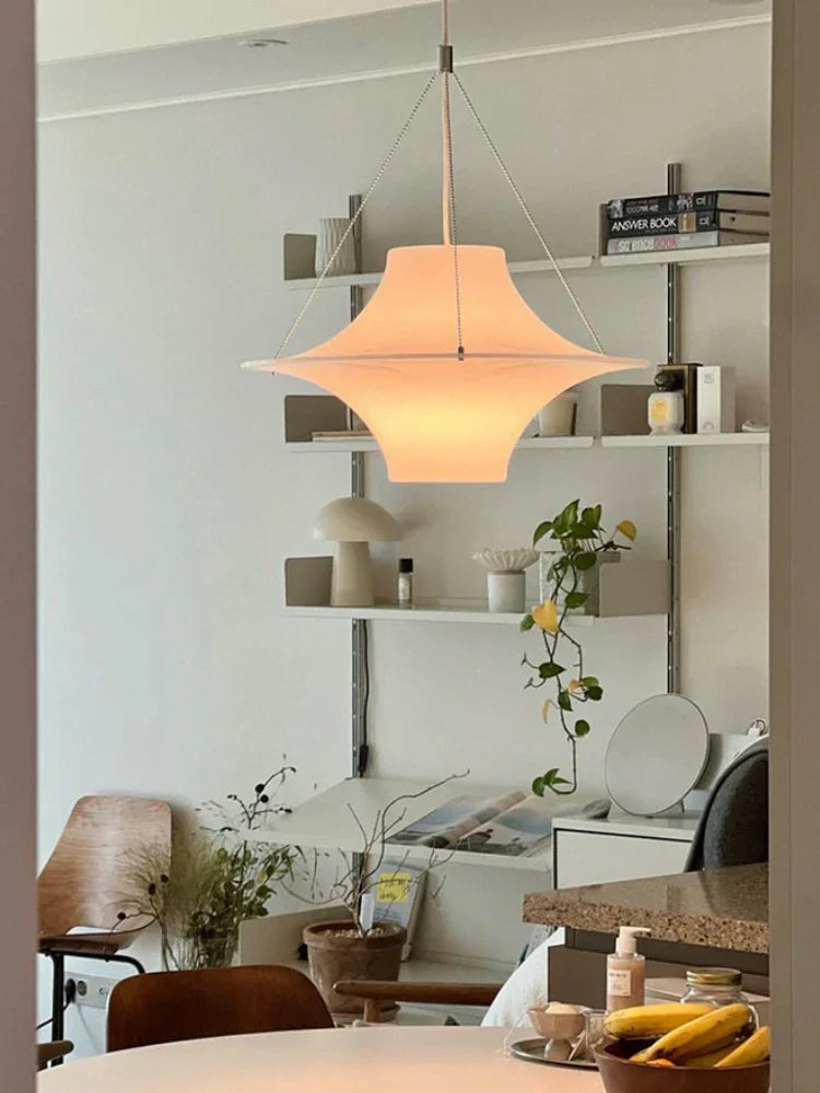 DecorBites™ Cream Acrylic UFO Pendant Light: Modern Home Decor Hanging Lamp