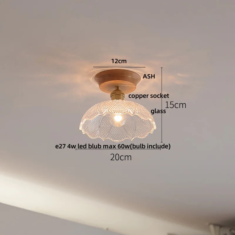 DecorBites™ Clear Glass LED Ceiling Light, Modern Nordic Bedroom Decor Ceiling Lamp