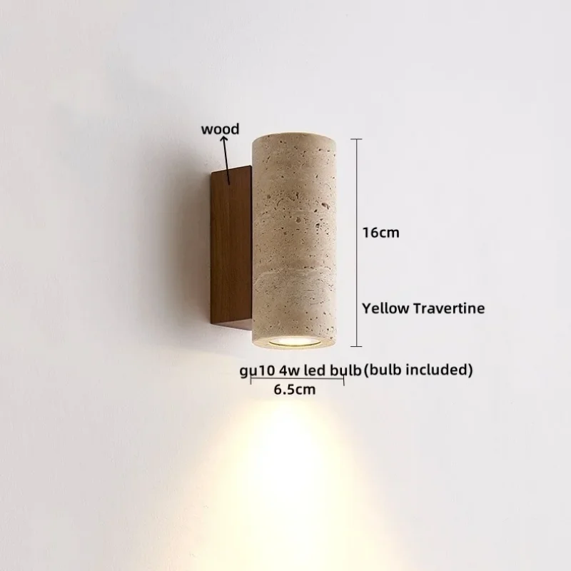 DecorBites™ LED Wall Sconce Modern Nordic Wood Canopy Terrazzo Bathroom Mirror Light