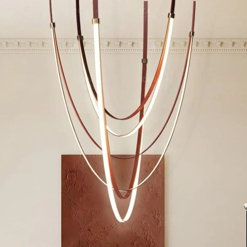 ثريا شريطية طويلة LED DecorBites™ لغرفة المعيشة والفيلا الحديثة