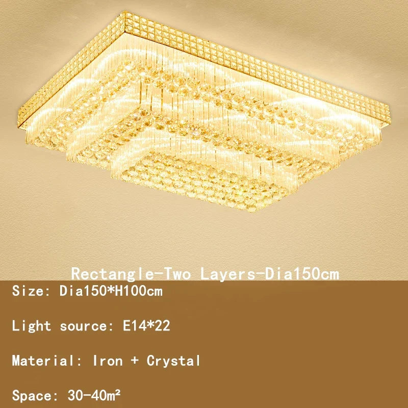 DecorBites™ Crystal LED Chandelier Cake Ceiling Lamp for Living Room Bedroom Kitchen Hotel