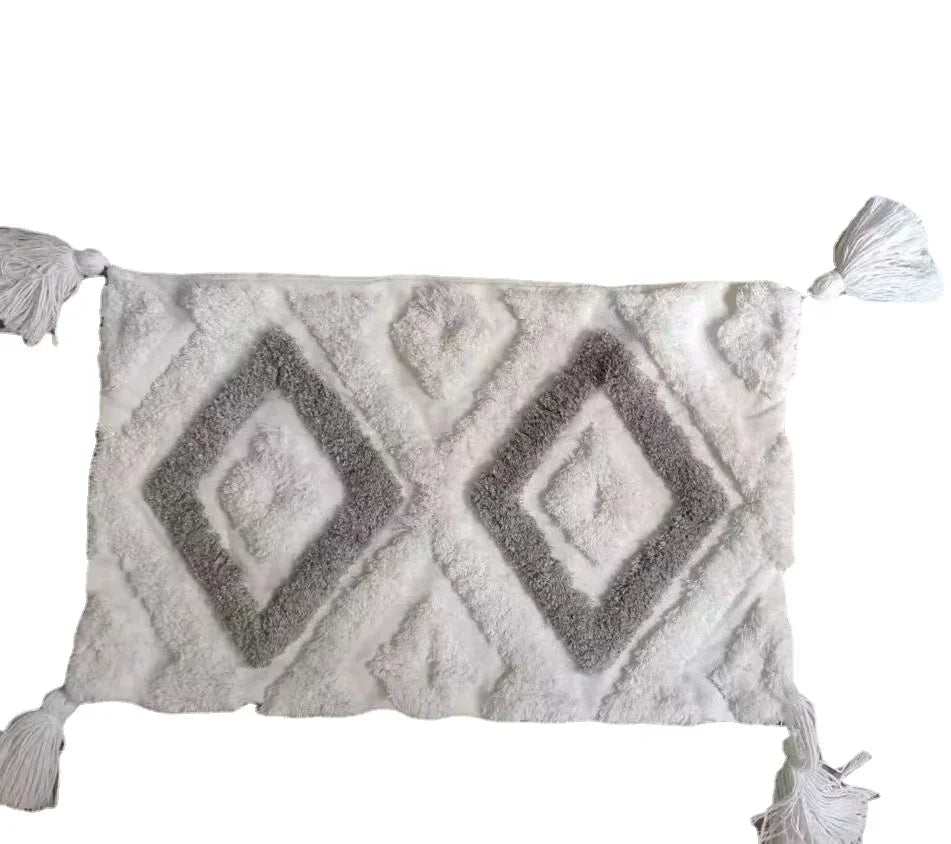 DecorBites™ Geometric Tufted Tassel Cushion Cover 30x50cm/45x45cm