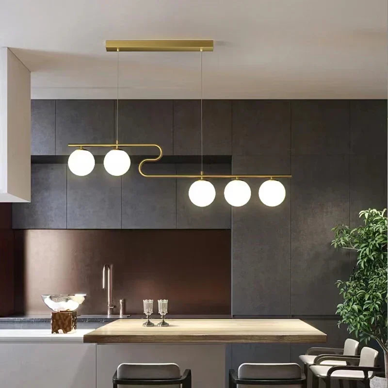 DecorBites™ Glass Ball LED Chandeliers for Home Dining Kitchen Office Decor Lighting