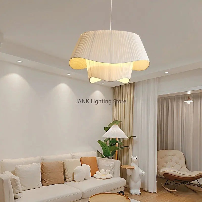 DecorBites™ Cream White Double Pendant Lamp for Elegant Living Spaces