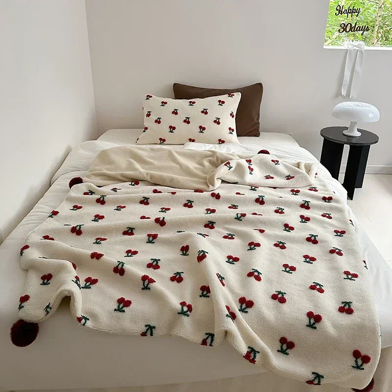 DecorBites™ Cozy Sheep Rollie Loop Fleece Blanket for Winter - Premium Warmth and Comfort