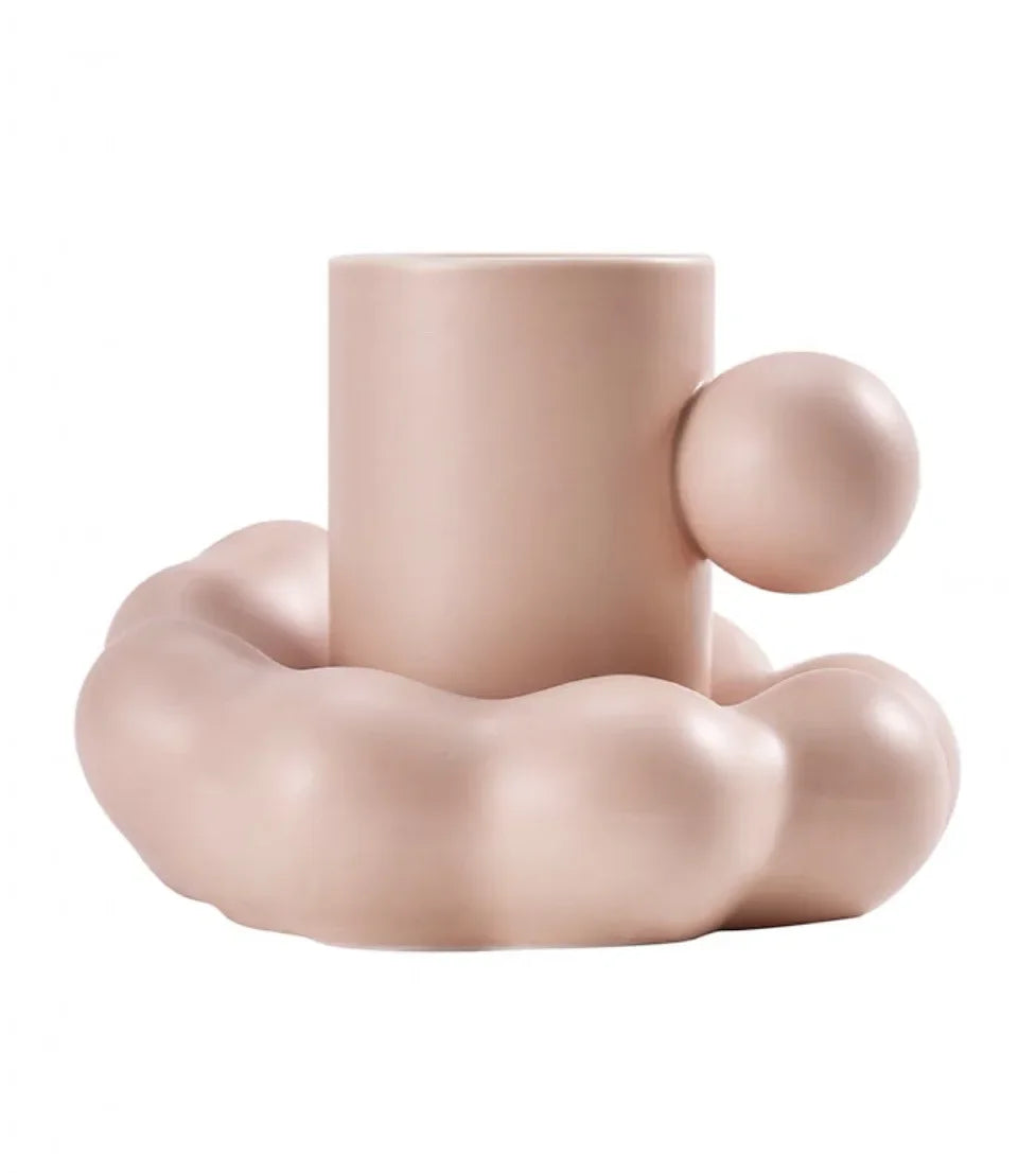 DecorBites™ Cotton Candy Ceramic Cup & Saucer Set for Coffee, Tea, Milk, Juice
