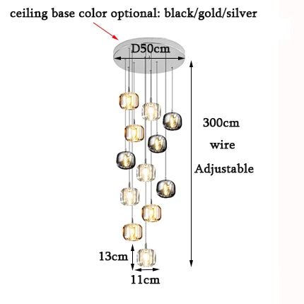 DecorBites™ Crystal LED Chandelier: Modern Living Room Suspension Light for Home Decoration