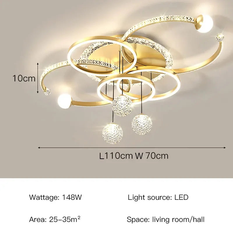 Modern Iron and Acrylic LED Pendant Chandelier