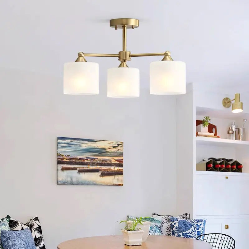 ثريا سقف LED DecorBites™ باللونين الأسود والذهبي مع غطاء مصباح لديكور غرفة معيشة أنيق