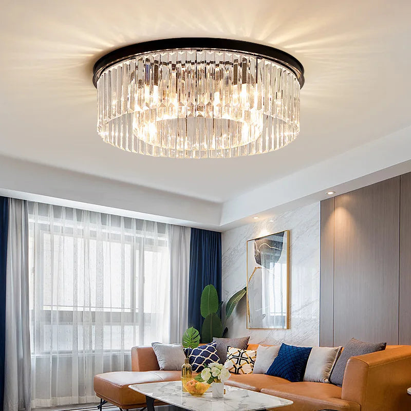 DecorBites™ Crystal LED Ceiling Chandelier for Modern American Minimalist Décor
