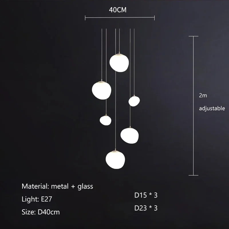 DecorBites™ Glass Ball LED Pendant Lights for Home Decor, Living/Dining Room, Bar, & Stairs