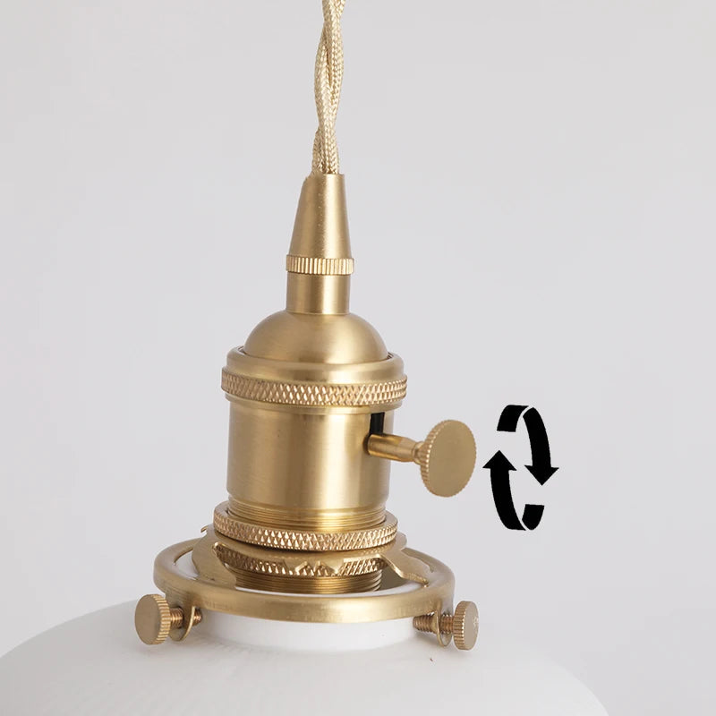 Japanese Ceramic Pendant Light With Polished Copper Finish