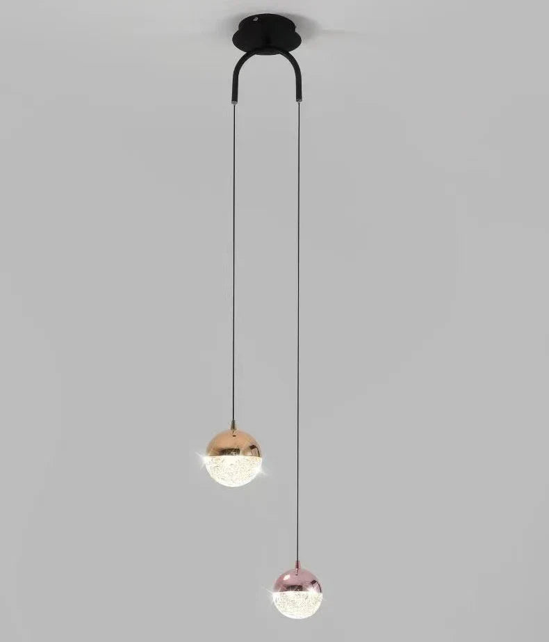 DecorBites™ Glass Ball Dual Head Pendant Light for Bedroom, Modern LED Chandeliers