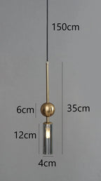 Nordic Gold and Black Glass Pendant Light