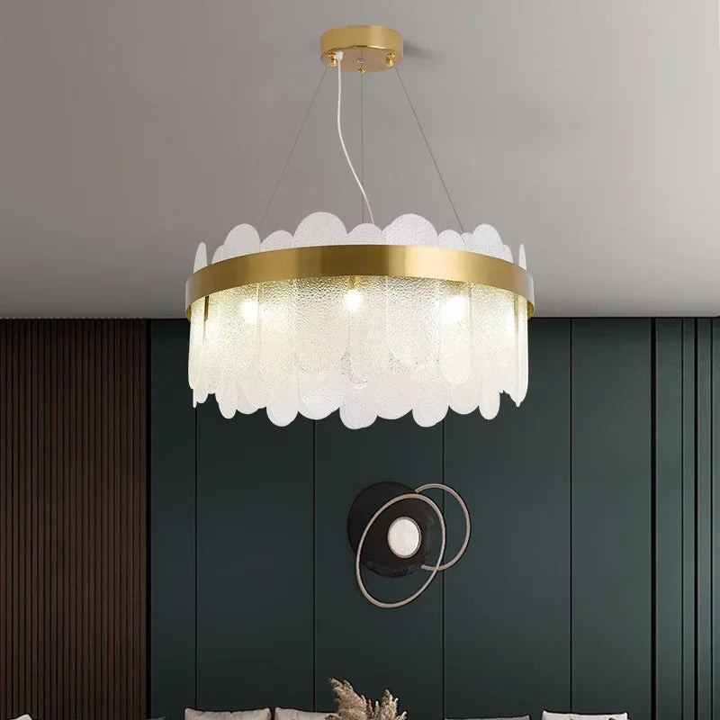 ثريا كريستالية LED من DecorBites™: مصباح سقف دائري حديث لغرفة المعيشة وغرفة النوم والفنادق