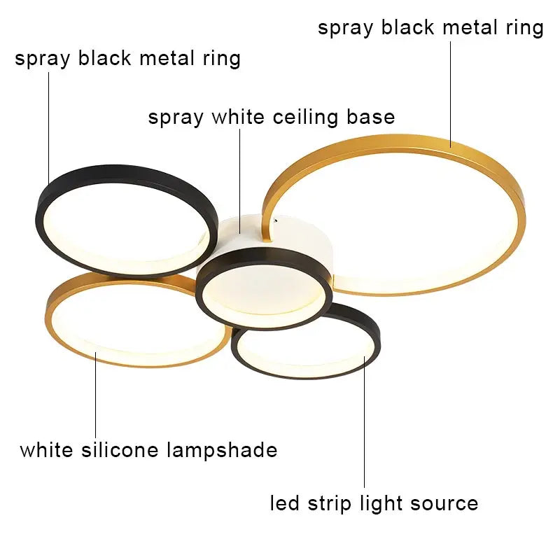 ثريا سقف LED DecorBites™ بجهاز تحكم عن بعد لغرفة المعيشة وغرفة النوم والمطبخ، لون أبيض