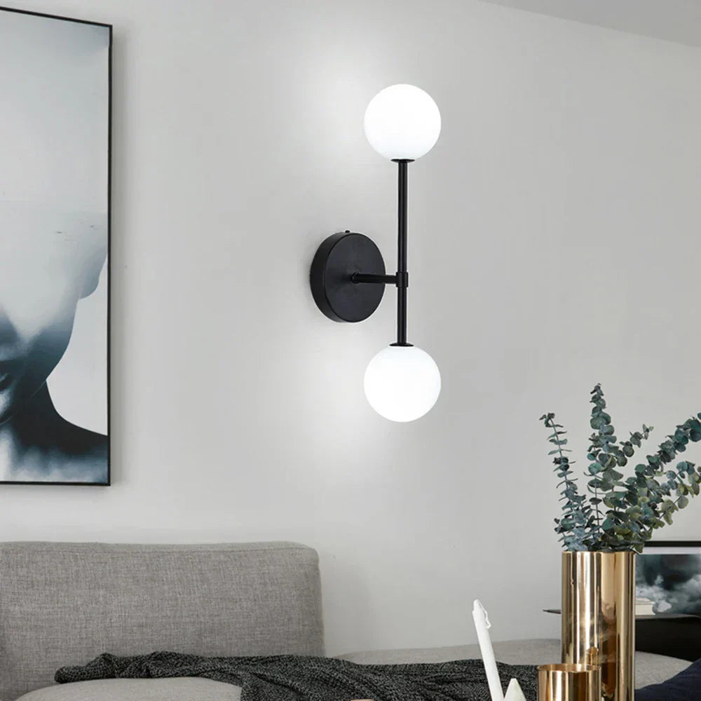 DecorBites™ Frosted Glass Ball LED Wall Sconce - Indoor Home Lighting Fixture