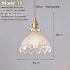 Vintage Green Glass Pendant Light With Brass Details