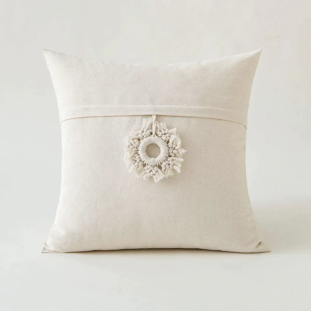 DecorBites™ Ivory Pompom Tassel Pillow Cover 45x45cm/30x50cm Home Decor Sofa Seasonable